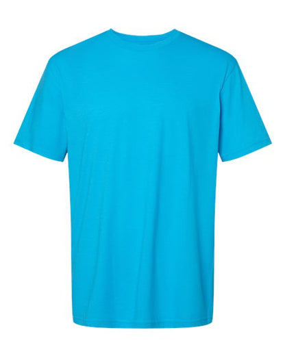 Gildan Softstyle® CVC T-Shirt 67000 Caribbean Mist Custom Embroidered Business Logo
