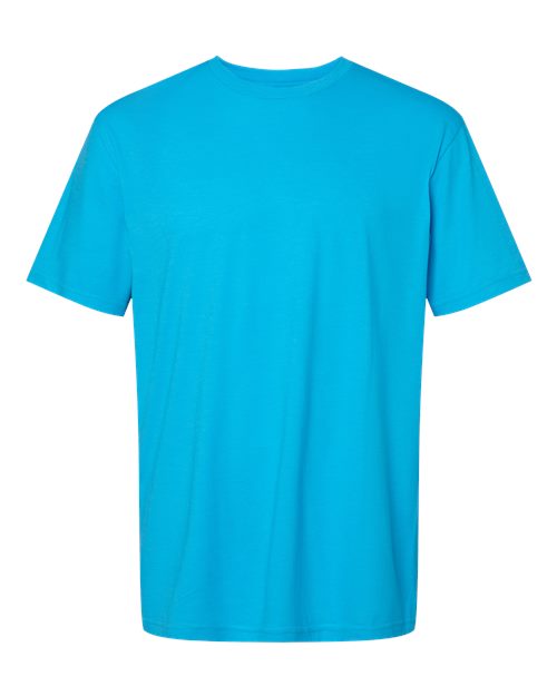 Gildan Softstyle® CVC T-Shirt 67000 Caribbean Mist Custom Embroidered Business Logo