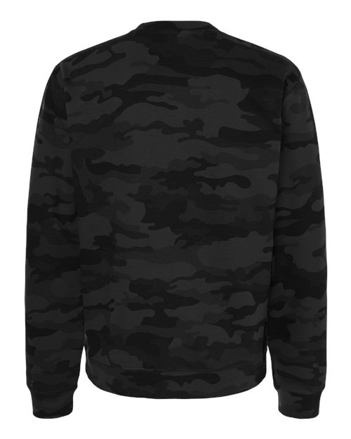 Independent Trading Co. Midweight Crewneck Sweatshirt SS3000 Black Camo Custom Embroidered Business Logo