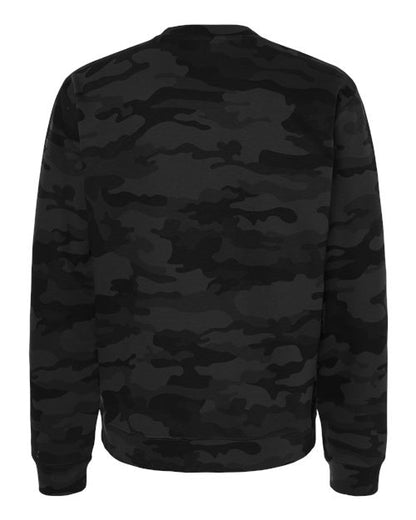 Independent Trading Co. Midweight Crewneck Sweatshirt SS3000 Black Camo Custom Embroidered Business Logo