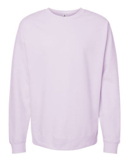 Independent Trading Co. Midweight Crewneck Sweatshirt SS3000 Lavender Custom Embroidered Business Logo