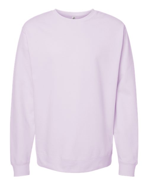 Independent Trading Co. Midweight Crewneck Sweatshirt SS3000 Lavender Custom Embroidered Business Logo