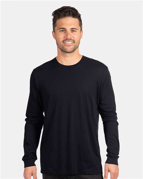 Custom Embroidered  Next Level CVC Long Sleeve T-Shirt 6211 Black