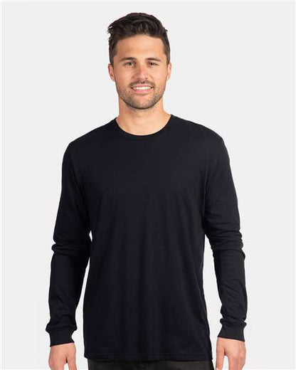 Custom Embroidered  Next Level CVC Long Sleeve T-Shirt 6211 Black