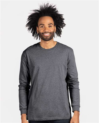 Custom Embroidered  Next Level CVC Long Sleeve T-Shirt 6211 Dark Heather Grey