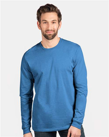 Custom Embroidered  Next Level CVC Long Sleeve T-Shirt 6211 Heather Columbia Blue