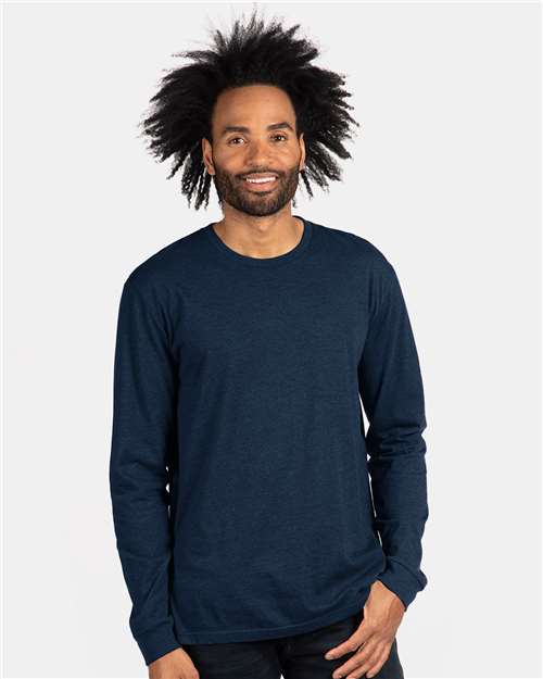 Custom Embroidered  Next Level CVC Long Sleeve T-Shirt 6211 Midnight Navy