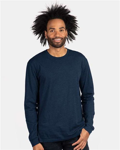 Custom Embroidered  Next Level CVC Long Sleeve T-Shirt 6211 Midnight Navy
