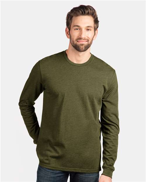 Custom Embroidered  Next Level CVC Long Sleeve T-Shirt 6211 Military Green