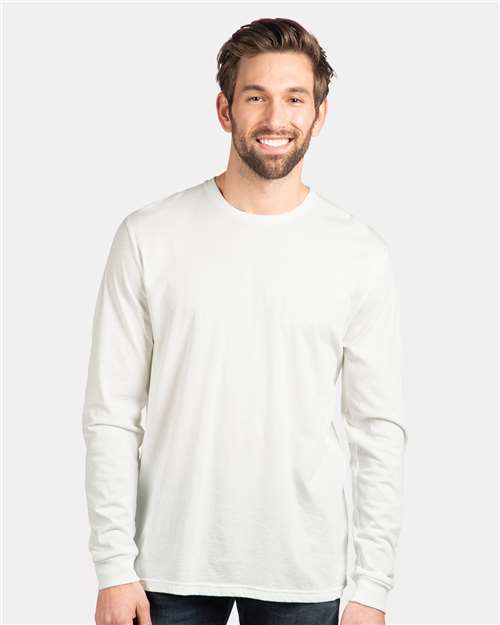 Custom Embroidered  Next Level CVC Long Sleeve T-Shirt 6211 White