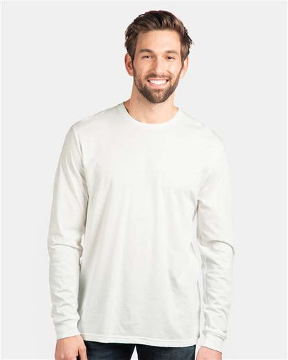 Custom Embroidered  Next Level CVC Long Sleeve T-Shirt 6211 White