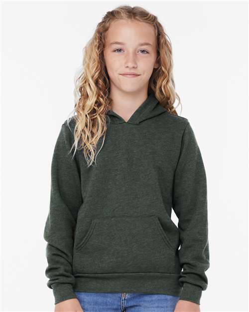 BELLA + CANVAS Youth Sponge Fleece Hoodie 3719Y Custom Embroidered Business Logo