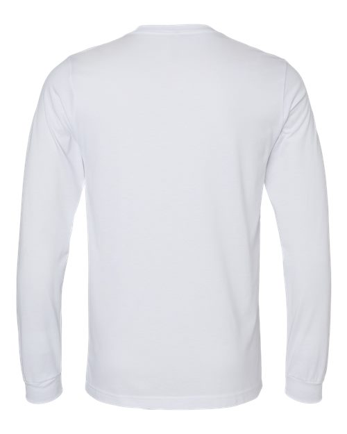 BELLA + CANVAS Heather CVC Long Sleeve Tee 3501CVC Solid White Blend Custom Embroidered Business Logo