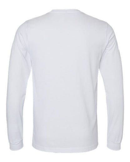 BELLA + CANVAS Heather CVC Long Sleeve Tee 3501CVC Solid White Blend Custom Embroidered Business Logo