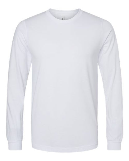 BELLA + CANVAS Heather CVC Long Sleeve Tee 3501CVC Solid White Blend Custom Embroidered Business Logo