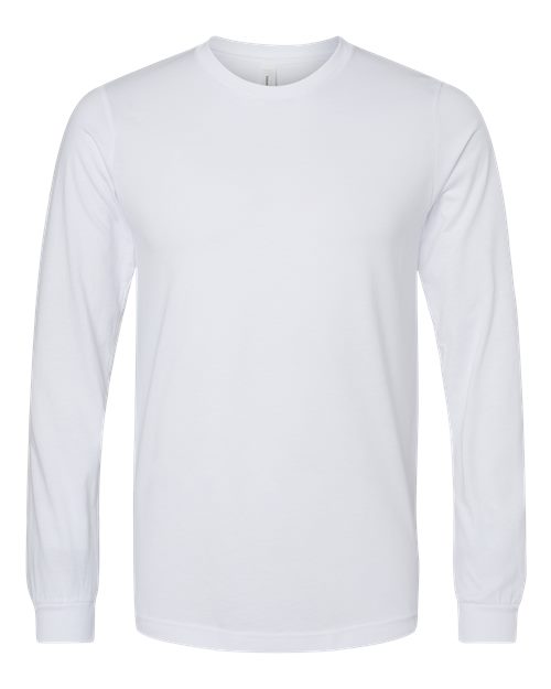 BELLA + CANVAS Heather CVC Long Sleeve Tee 3501CVC Solid White Blend Custom Embroidered Business Logo