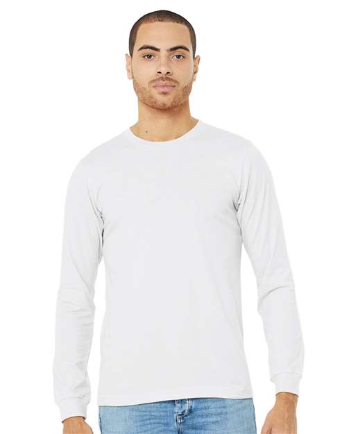 BELLA + CANVAS Heather CVC Long Sleeve Tee 3501CVC Solid White Blend