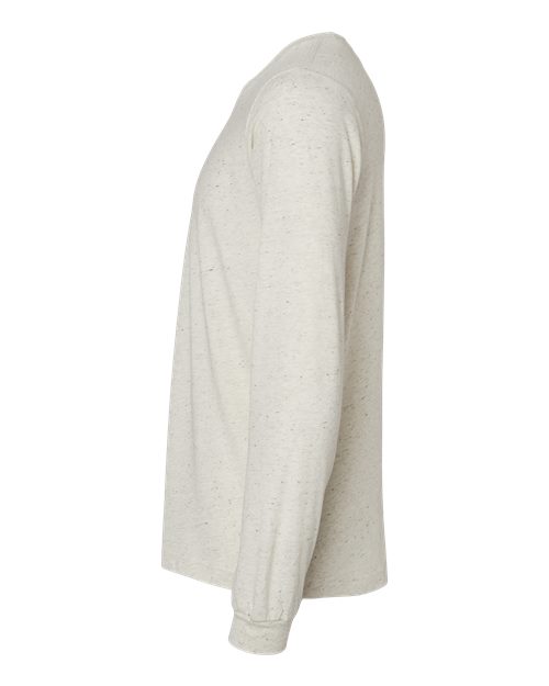 BELLA + CANVAS Triblend Long Sleeve Tee 3513 Oatmeal Triblend Custom Embroidered Business Logo