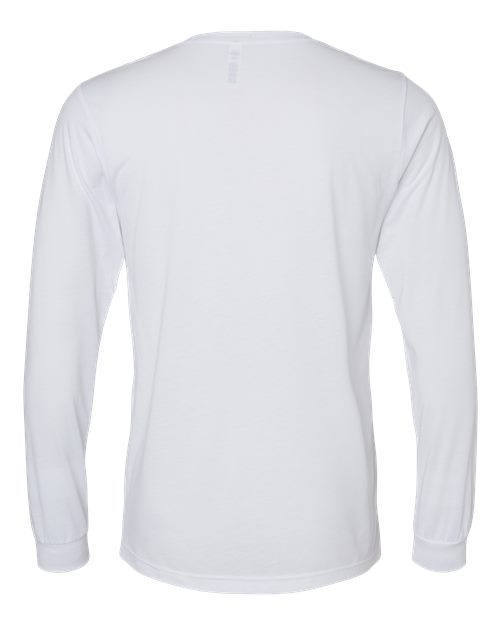 BELLA + CANVAS Triblend Long Sleeve Tee 3513 Solid Navy Triblend Custom Embroidered Business Logo