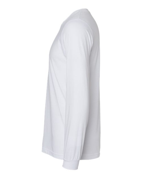 BELLA + CANVAS Triblend Long Sleeve Tee 3513 Solid White Triblend Custom Embroidered Business Logo