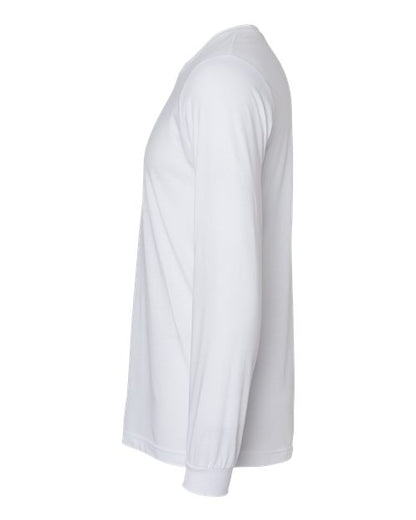 BELLA + CANVAS Triblend Long Sleeve Tee 3513 Solid White Triblend Custom Embroidered Business Logo