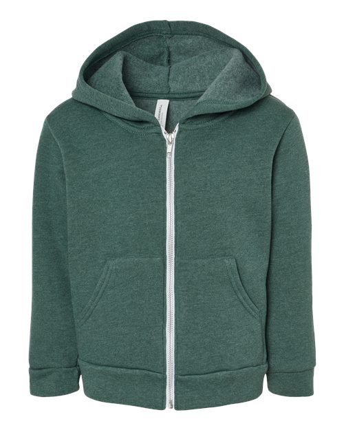 BELLA + CANVAS Toddler Sponge Fleece Full-Zip Hoodie Sweatshirt 3739T