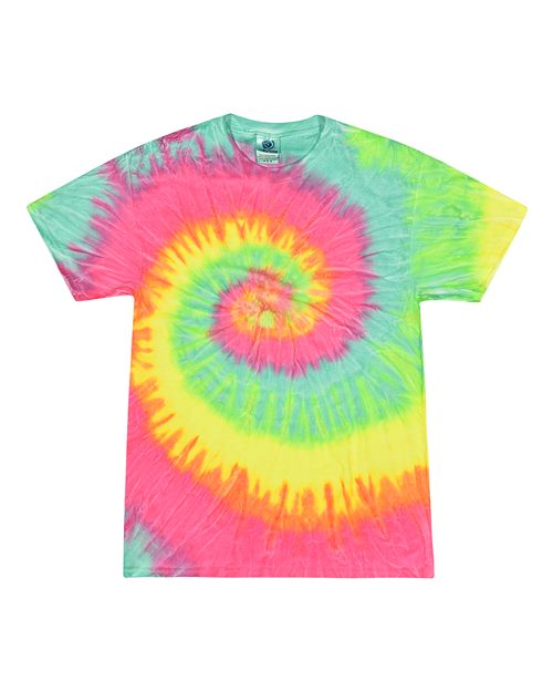 Colortone Youth Multi-Color Tie-Dyed T-Shirt 1000Y Minty Rainbow