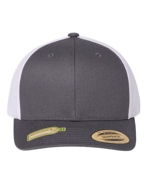 YP Classics Sustainable Retro Trucker Cap 6606R Custom Embroidered Business Logo