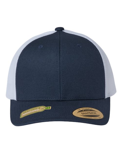 YP Classics Sustainable Retro Trucker Cap 6606R Custom Embroidered Business Logo