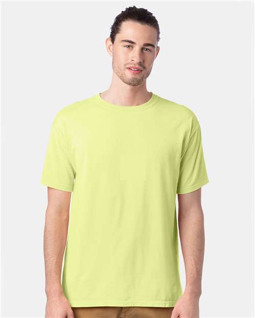Custom Embroidered  ComfortWash by Hanes Garment-Dyed T-Shirt GDH100 Chic Lime