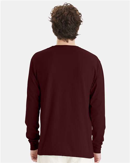 ComfortWash by Hanes Garment-Dyed Long Sleeve T-Shirt GDH200 Maroon