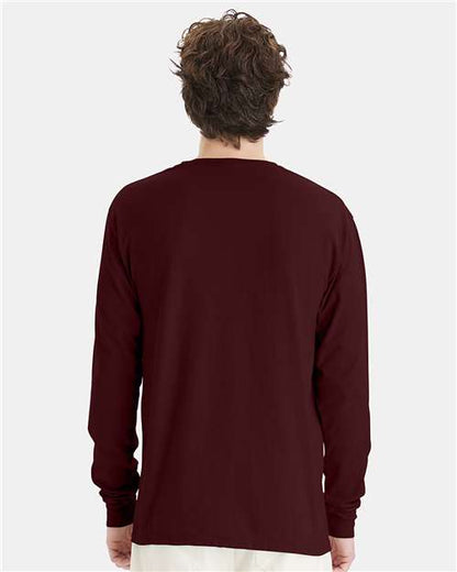ComfortWash by Hanes Garment-Dyed Long Sleeve T-Shirt GDH200 Maroon