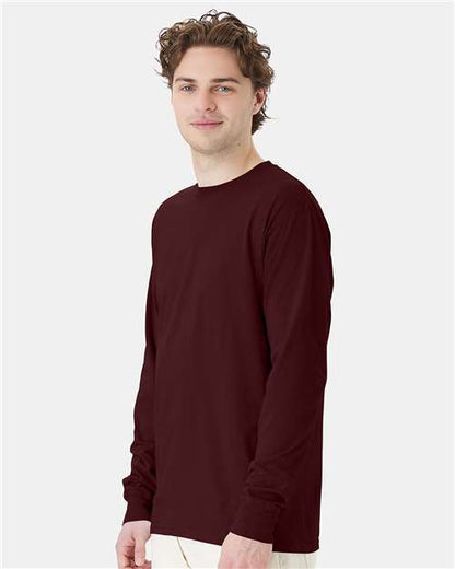 ComfortWash by Hanes Garment-Dyed Long Sleeve T-Shirt GDH200 Maroon