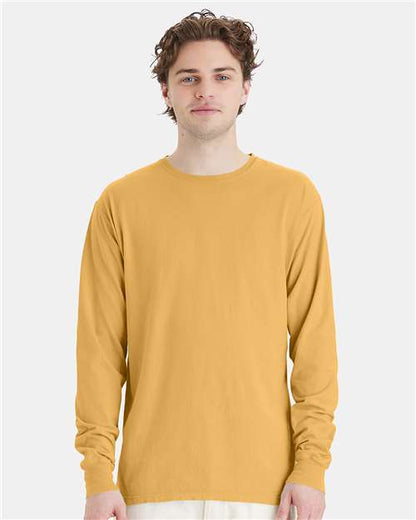 Custom Embroidered  ComfortWash by Hanes Garment-Dyed Long Sleeve T-Shirt GDH200 Artisan Gold