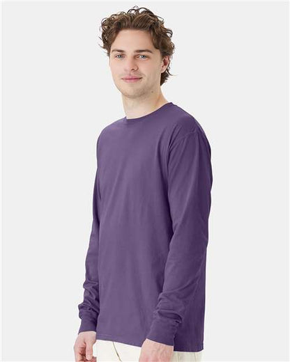 ComfortWash by Hanes Garment-Dyed Long Sleeve T-Shirt GDH200 Grape Soda