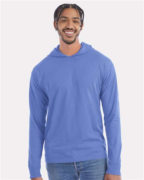 Custom Embroidered  ComfortWash by Hanes Garment-Dyed Jersey Hooded Long Sleeve T-Shirt GDH280  
