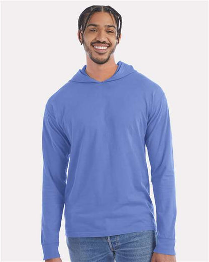 Custom Embroidered  ComfortWash by Hanes Garment-Dyed Jersey Hooded Long Sleeve T-Shirt GDH280  