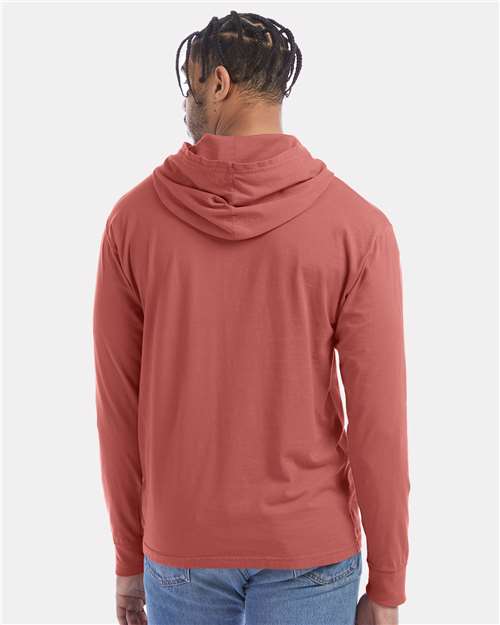 ComfortWash by Hanes Garment-Dyed Jersey Hooded Long Sleeve T-Shirt GDH280