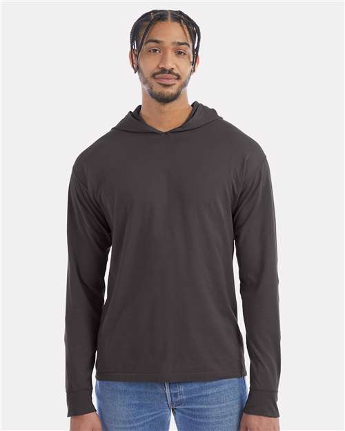 Custom Embroidered  ComfortWash by Hanes Garment-Dyed Jersey Hooded Long Sleeve T-Shirt GDH280  