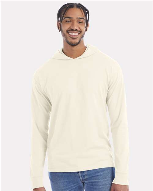 Custom Embroidered  ComfortWash by Hanes Garment-Dyed Jersey Hooded Long Sleeve T-Shirt GDH280  