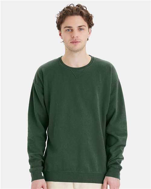 Custom Embroidered  ComfortWash by Hanes Garment-Dyed Crewneck Sweatshirt GDH400 Field Green