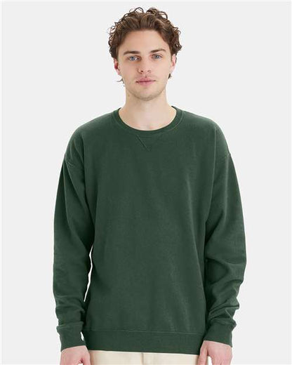 Custom Embroidered  ComfortWash by Hanes Garment-Dyed Crewneck Sweatshirt GDH400 Field Green