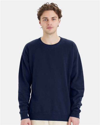 Custom Embroidered  ComfortWash by Hanes Garment-Dyed Crewneck Sweatshirt GDH400 Navy