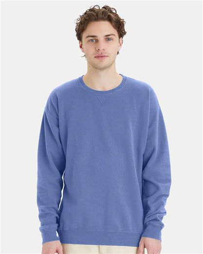 Custom Embroidered  ComfortWash by Hanes Garment-Dyed Crewneck Sweatshirt GDH400 Frontier Blue