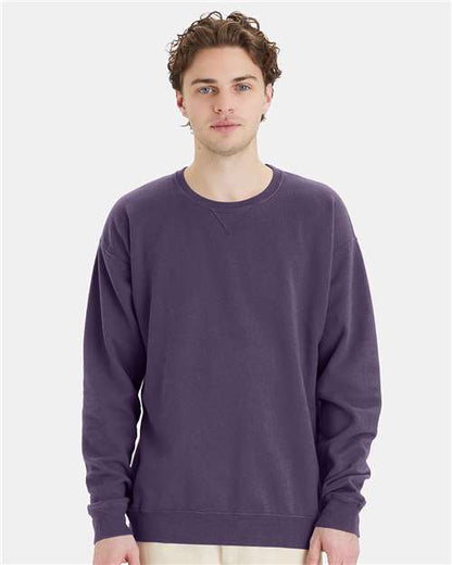 Custom Embroidered  ComfortWash by Hanes Garment-Dyed Crewneck Sweatshirt GDH400 Grape Soda
