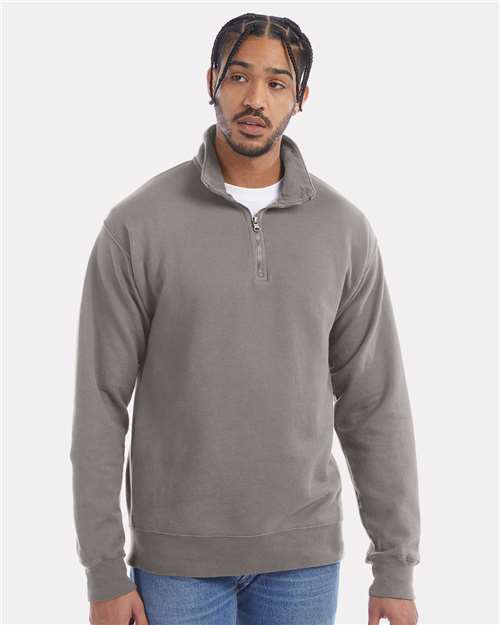 Custom Embroidered  ComfortWash by Hanes Garment-Dyed Quarter-Zip Sweatshirt GDH425  