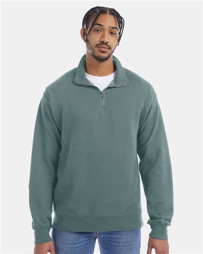 Custom Embroidered  ComfortWash by Hanes Garment-Dyed Quarter-Zip Sweatshirt GDH425  
