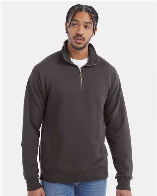 Custom Embroidered  ComfortWash by Hanes Garment-Dyed Quarter-Zip Sweatshirt GDH425  