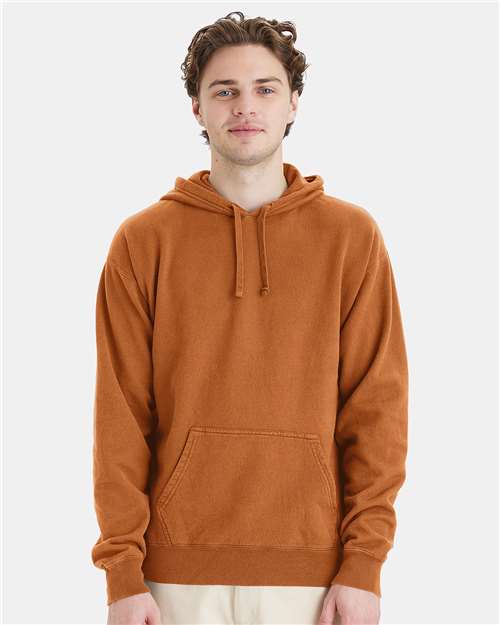 Custom Embroidered  ComfortWash by Hanes Garment-Dyed Unisex Hooded Sweatshirt GDH450 Texas Orange