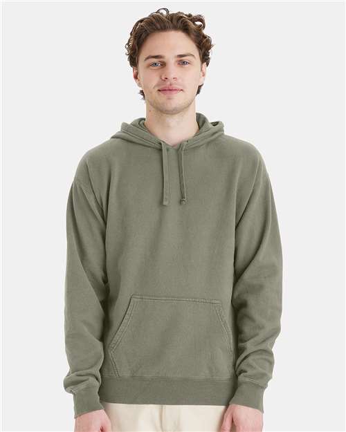 Custom Embroidered  ComfortWash by Hanes Garment-Dyed Unisex Hooded Sweatshirt GDH450 Faded Fatigue